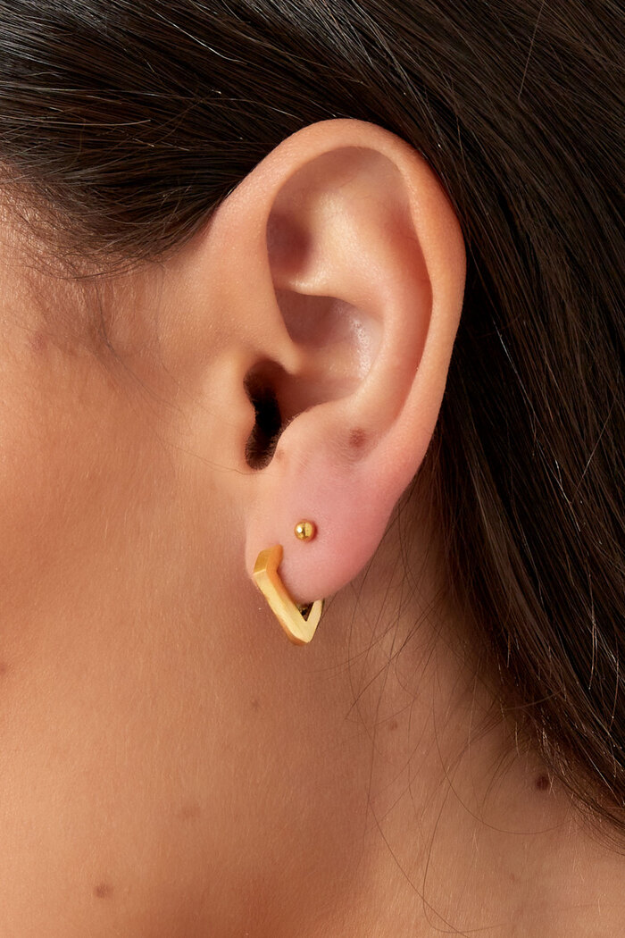 Boucles d'oreilles forme diamant petites - argent Image3